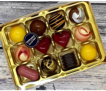 12  Hann-Crafted  chocolates from the blind chocolatier