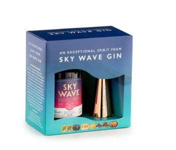 Sky Wave Gin Raspberry & Rhubarb 200ml and Jigger Gift Box