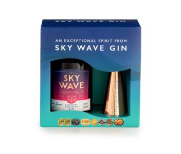 Sky Wave Gin Raspberry & Rhubarb 200ml and Jigger Gift Box