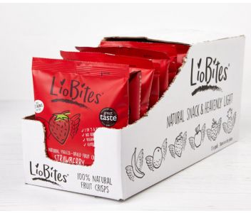 LioBites Freeze-Dried Strawberry Crisps - 1 box 15 packs - FREE DELIVERY 