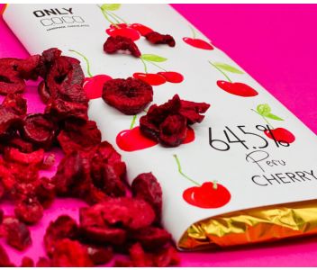 Cherry Dark Chocolate Bar - 64% Peruvian