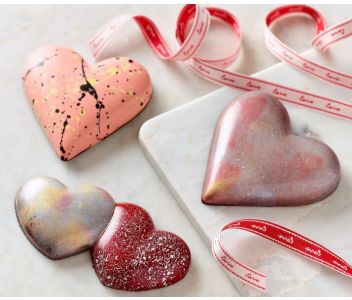Chocolate Candy Heart filled with Sea Salt Caramel pecans and shortbread 