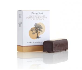 Ginger Caramel Peanut and Chocolate Nougat Enrobed in 72% Dark Choclate ( 3 boxes 2 bars per box)