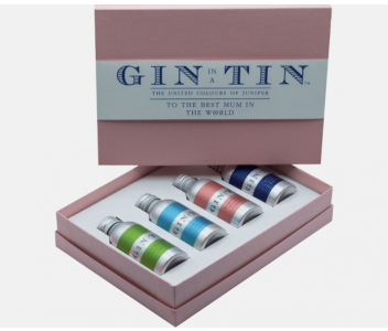 GIFT SET OF FOUR GINS FOR MUM - PINK GIFT BOX - 35ML TINS