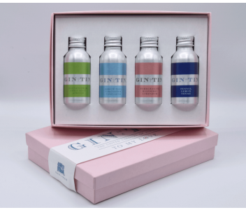 THE LOVE GIN TIN, GIFT BOX SET - PINK BOX - 35ML TINS