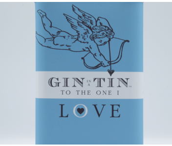 THE CUPID, LOVE BLUE TIN – FULL OF DELICIOUS GIN