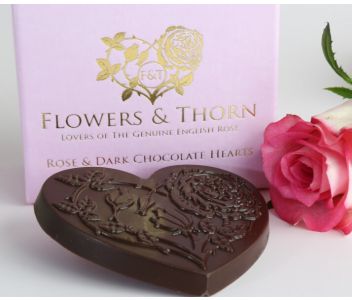 Rose & Dark Chocolate Hearts