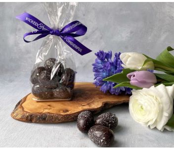 Speckled Hand Painted Dark Chocolate Mini Chocolate Eggs (Vegan)