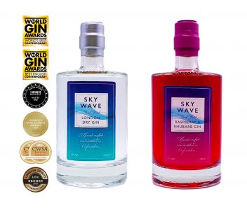 Sky Wave London Dry Gin & Raspberry and Rhubarb Gin Twin Pack