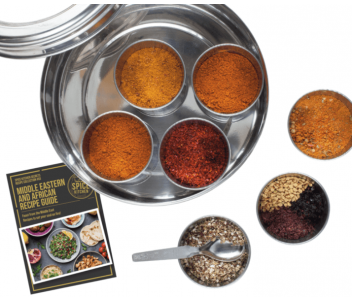 AFRICAN & MIDDLE EASTERN SPICE TIN WITH SARI WRAP | 9 SPICES | 