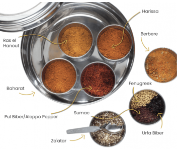 AFRICAN & MIDDLE EASTERN SPICE TIN WITH SARI WRAP | 9 SPICES | 