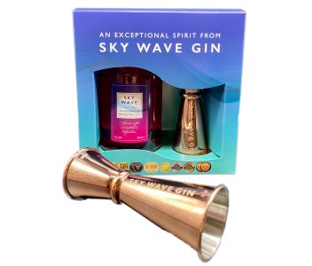 Sky Wave Gin Raspberry & Rhubarb 200ml and Jigger Gift Box
