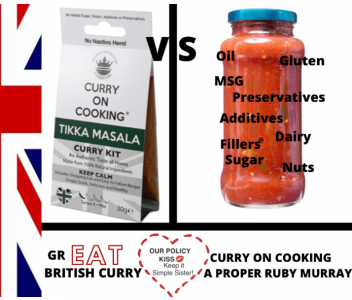 8 Curry Kits with a KEEP KORMA & CURRY ON Apron 