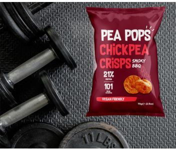 Pea Pops Chickpea Crisps Smoky BBQ (12x70g) - Gluten Free, Vegan, High Protein