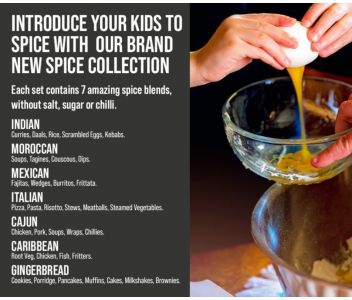 BABY SPICE KITCHEN SPICE TIN WITH HANDMADE SILK SARI WRAP- INTRODUCE YOUR KIDS TO SPICE WITH OUR BRAND NEW SPICE COLLECTION