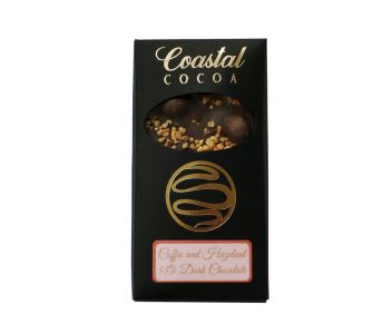 Coffee and Hazelnut 55% Dark Chocolate Bar