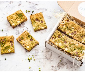 White Chocolate & Pistachio Blondies Box of 8