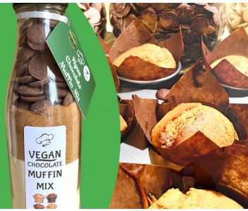 Vegan chocolate muffin mix bottle gift