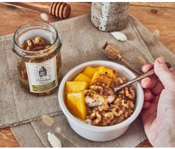 Organic Walnuts in Acacia Honey, Two Jars