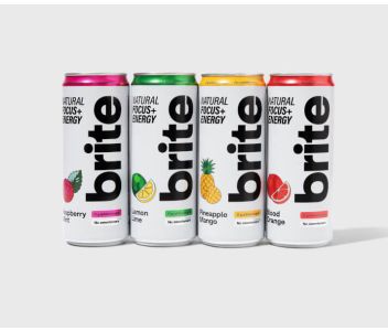 Brite Natural Energy & Focus Drink - Mixed Pack - No Sugar, No Sweeteners - Case of 24 x 330ml cans