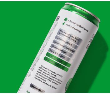 Brite Natural Energy & Focus Drink - Lemon Lime - No Sugar, No Sweeteners - Case of 24 x 330ml cans