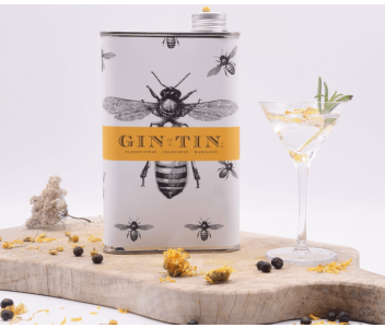 A BEAUTIFUL BEE TIN OF GIN - 50CL TIN