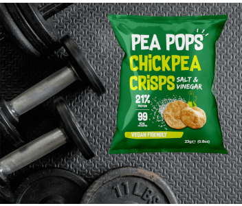 Pea Pops Chickpea Crisps Salt & Vinegar (18x23g) - Gluten Free, Vegan, High Protein