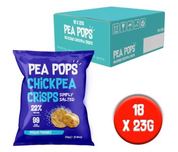 Pea Pops Chickpea Crisps Simply Salted (18x23g) - Gluten Free, Vegan, High Protein