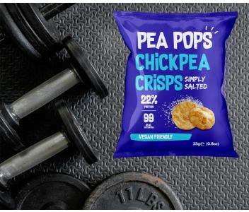 Pea Pops Chickpea Crisps Simply Salted (18x23g) - Gluten Free, Vegan, High Protein