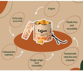 Vanilla and Salted Caramel Cashew Nut Tube (1 x 80g)