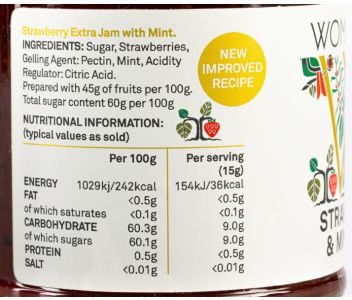 Womersley Strawberry & Mint Jam - More Fruits, Less Sugar