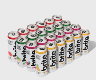 Brite Natural Energy & Focus Drink - Mixed Pack - No Sugar, No Sweeteners - Case of 24 x 330ml cans