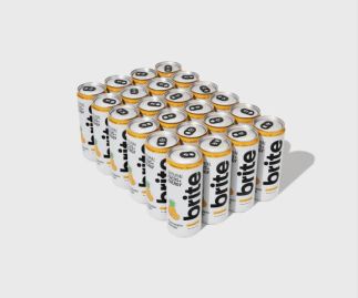 Brite Natural Energy & Focus Drink - Pineapple Mango - No Sugar, No Sweeteners - Case of 24 x 330ml cans