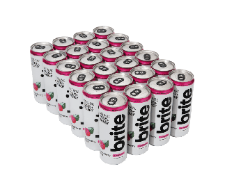 Brite Natural Energy & Focus Drink - Raspberry Mint - No Sugar, No Sweeteners - Case of 24 x 330ml cans