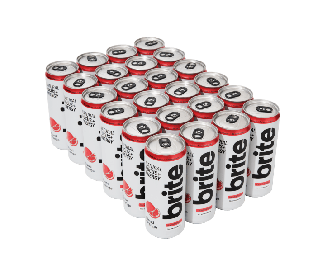 Brite Natural Energy & Focus Drink - Blood Orange - No Sugar, No Sweeteners - Case of 24 x 330ml cans