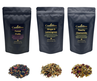 Herbal Tea Selection, 3 Wellness Loose Leaf Teas (3 Flavours, 100g Each)