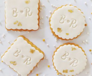 Butter Biscuit with fondant icing - Wedding/Birthday favour