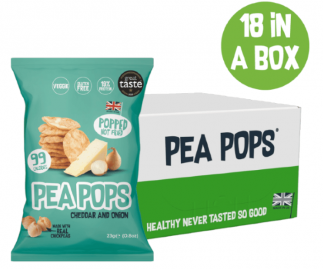 PEA POPS CHEDDAR & ONION CHICKPEA CRISPS 18 x 23g