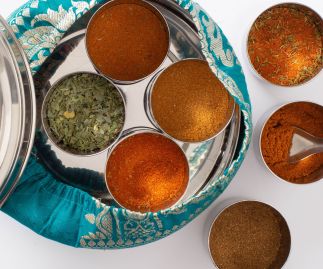 BABY SPICE KITCHEN SPICE TIN WITH HANDMADE SILK SARI WRAP- INTRODUCE YOUR KIDS TO SPICE WITH OUR BRAND NEW SPICE COLLECTION