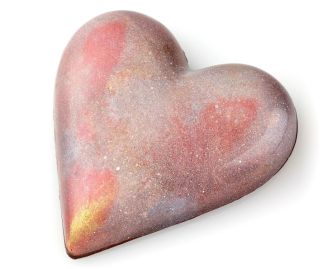 Chocolate Candy Heart filled with Sea Salt Caramel pecans and shortbread 