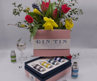 GIFT SET OF FOUR GINS FOR MUM - PINK GIFT BOX - 35ML TINS
