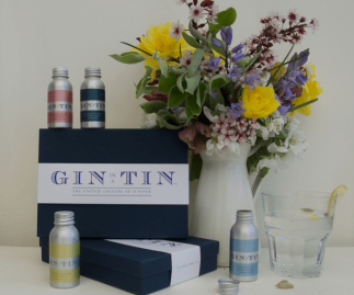 BOX SET OF FOUR SEASONAL SPRING GINS IN NAVY BLUE GIFT BOX 