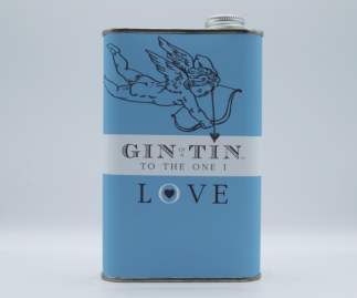THE CUPID, LOVE BLUE TIN – FULL OF DELICIOUS GIN