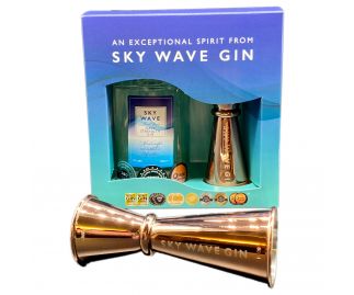 Sky Wave Gin Navy Strength Gin Gift Box & Jigger (1 x 200ml bottle plus Rose Jigger)