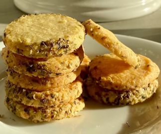 Giddy Nibbles Bake-at-Home Cheese Biscuits: Old Winchester & Oregano and Harissa & Chilli