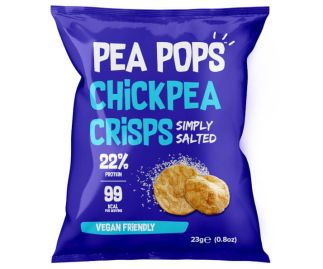 Pea Pops Chickpea Crisps Simply Salted (18x23g) - Gluten Free, Vegan, High Protein