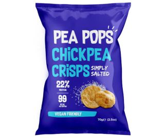 Pea Pops Chickpea Crisps Simply Salted (12x70g) - Gluten Free, Vegan, High Protein