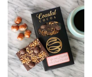 Coffee and Hazelnut 55% Dark Chocolate Bar