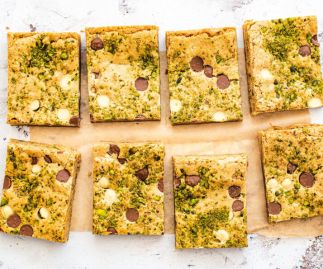White Chocolate & Pistachio Blondies Box of 8