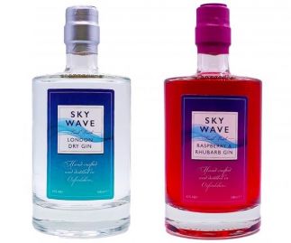 Sky Wave London Dry Gin & Raspberry and Rhubarb Gin Twin Pack